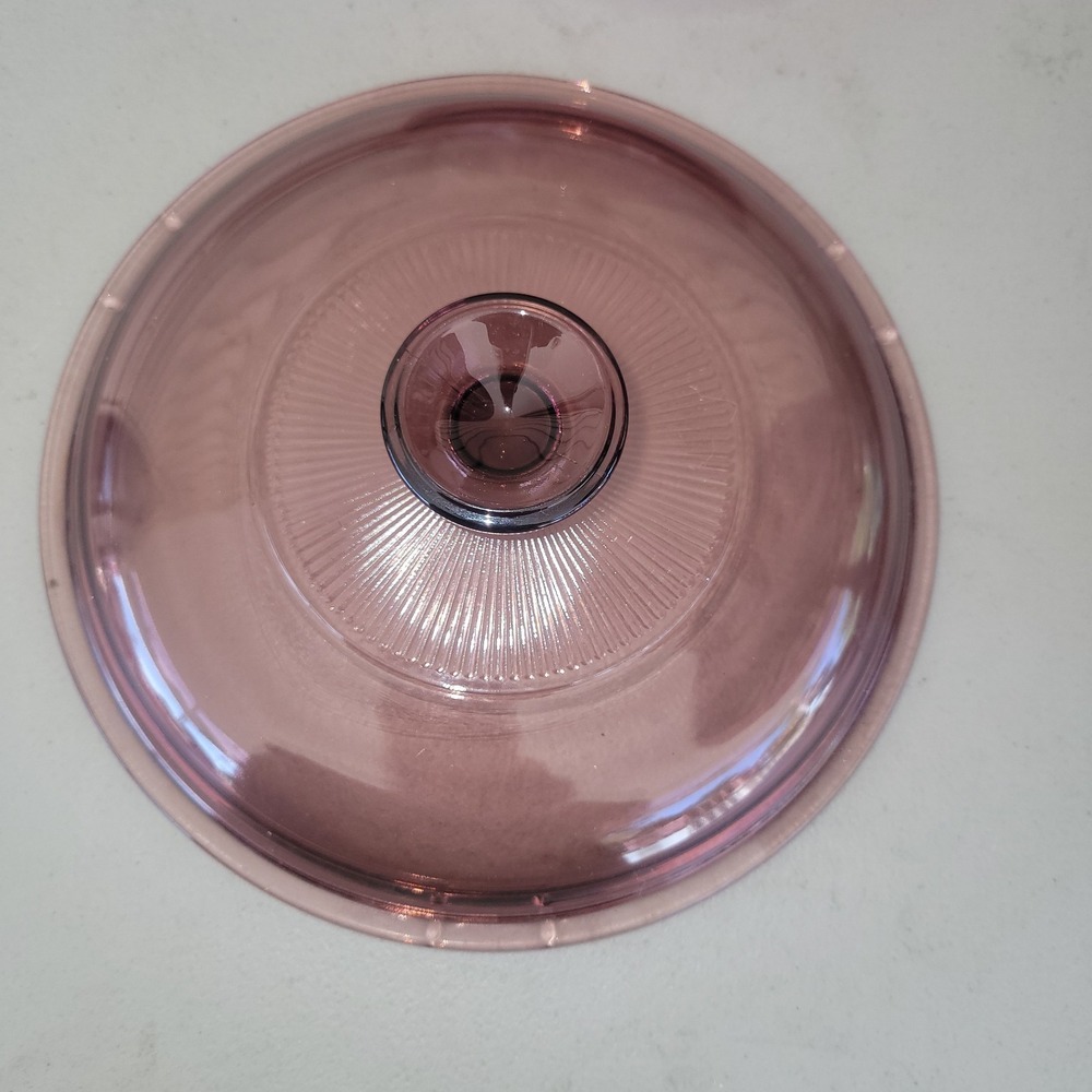 Vintage Corning Vision Ware 2.5 Liter Sauce Pan Cranberry w/ Lid Visionware - Picture 6 of 8
